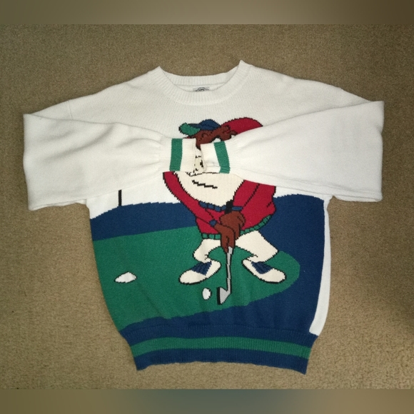 VINTAGE Acme Clothing TAZ golf sweater rare men's Large - Picture 3 of 6